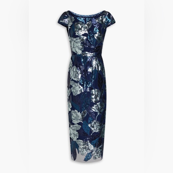 NWT Marchesa Notte Embellished tulle midi dress - 2 - Picture 1 of 10